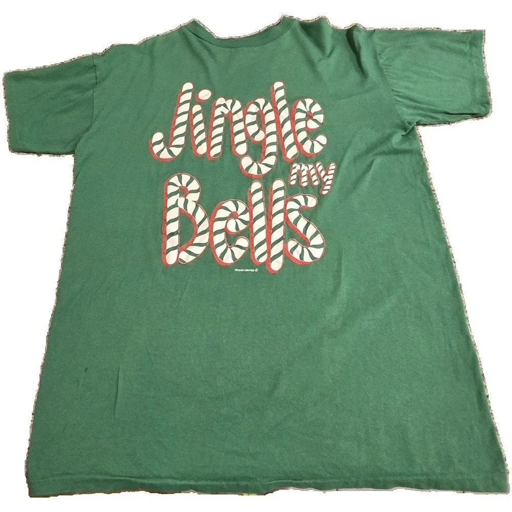 Vintage 1990s Ground Control Jingle My Bells Christmas Single Stitch Shirt Sz XL